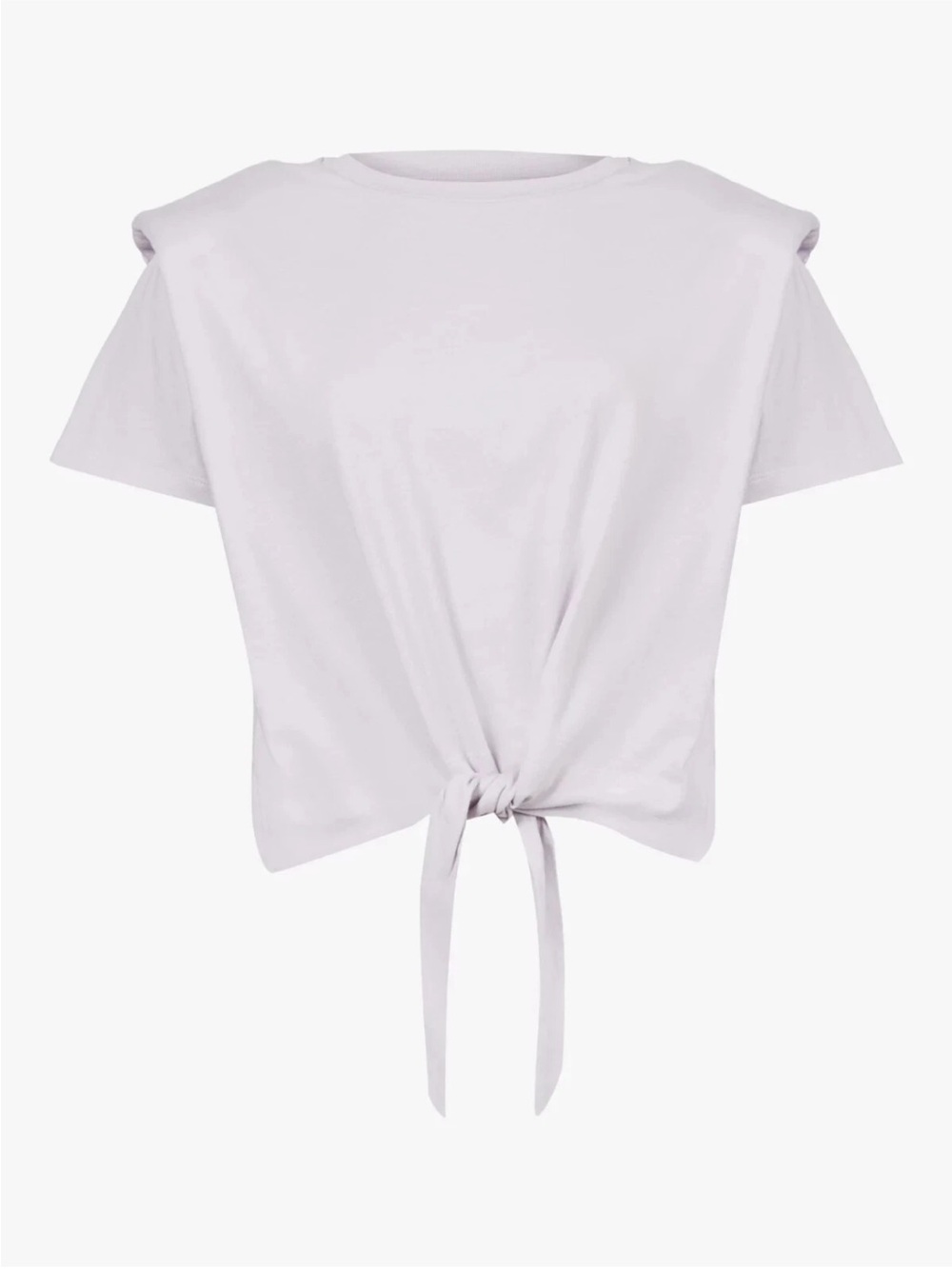 ALLSAINTS Coni Tie Front T-Shirt with Shoulder Pads, small